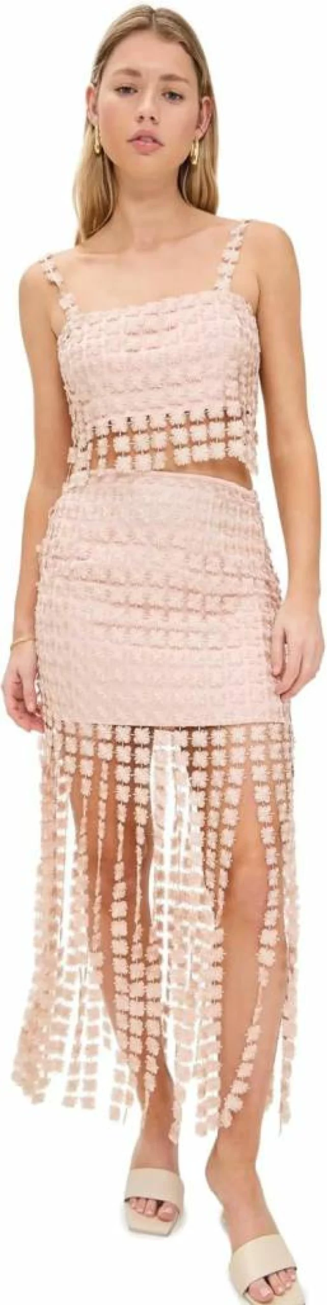 Saylor Women's Elie Fringe Skirt Set - Boho Chic Two-Piece Outfit with Tassel Details