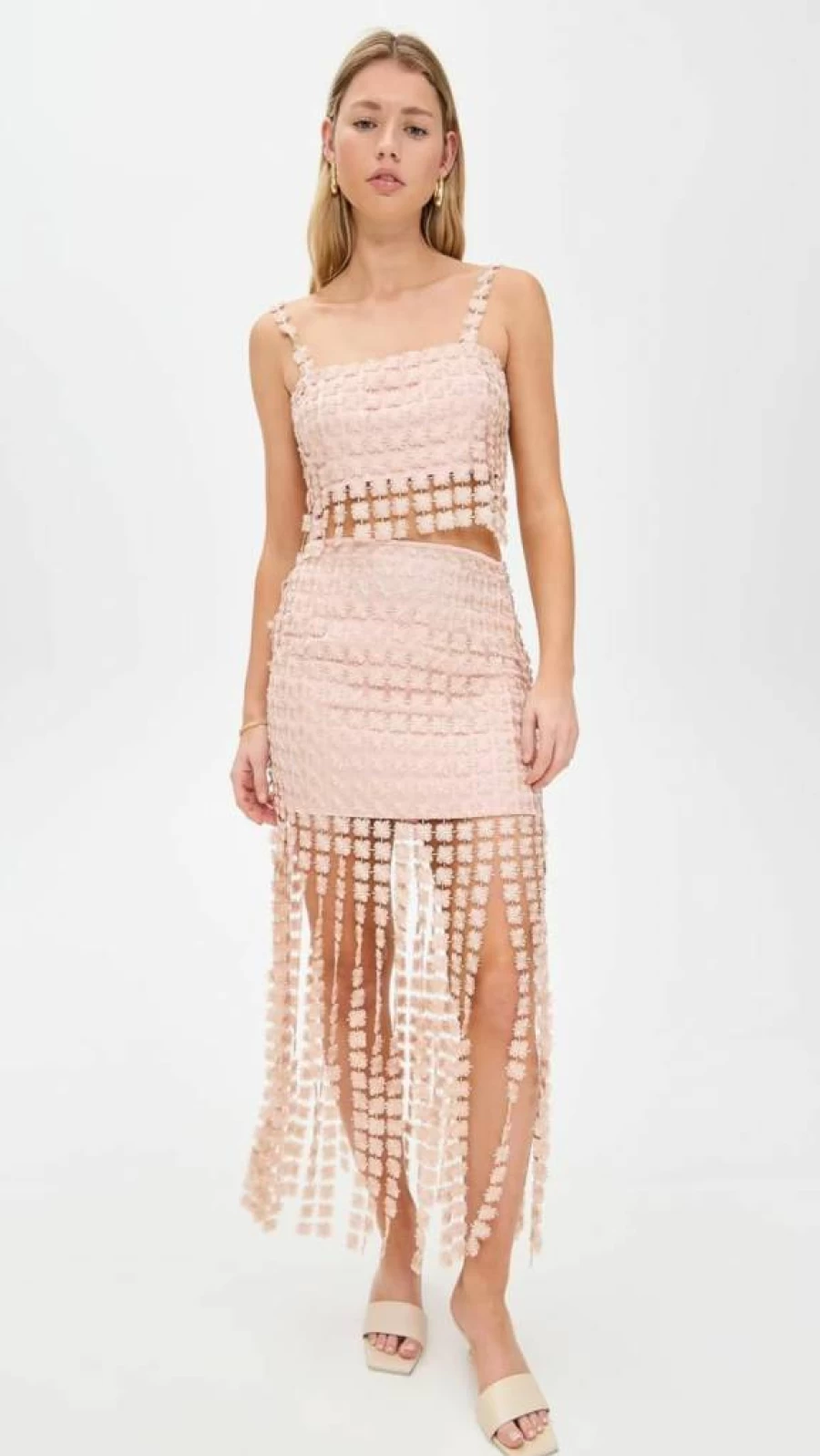 Saylor Women's Elie Fringe Skirt Set - Boho Chic Two-Piece Outfit with Tassel Details