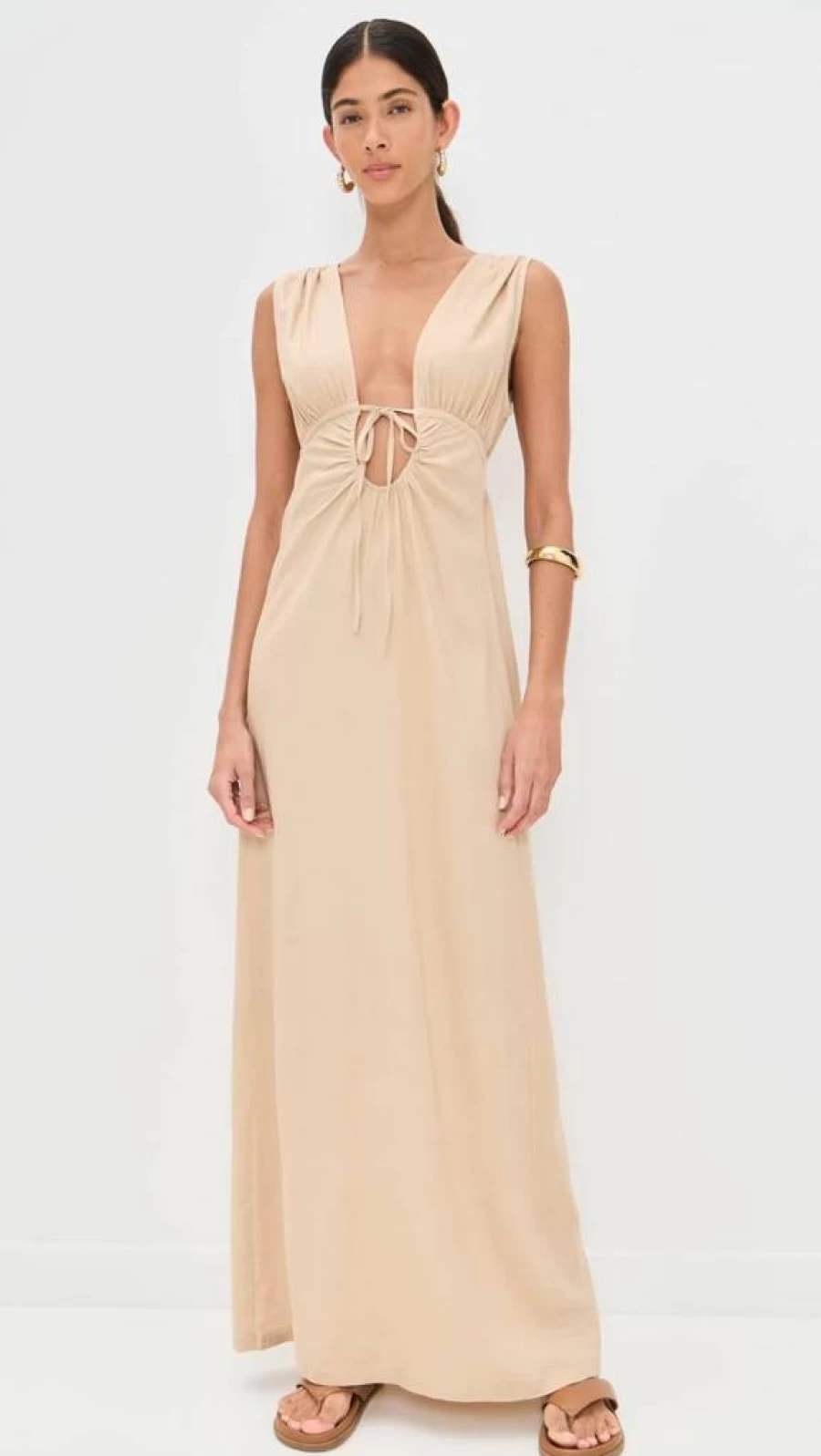 Riot Swim Women's Calli Ruched Front Tie Dress - Stylish Summer Beach Dress for Women