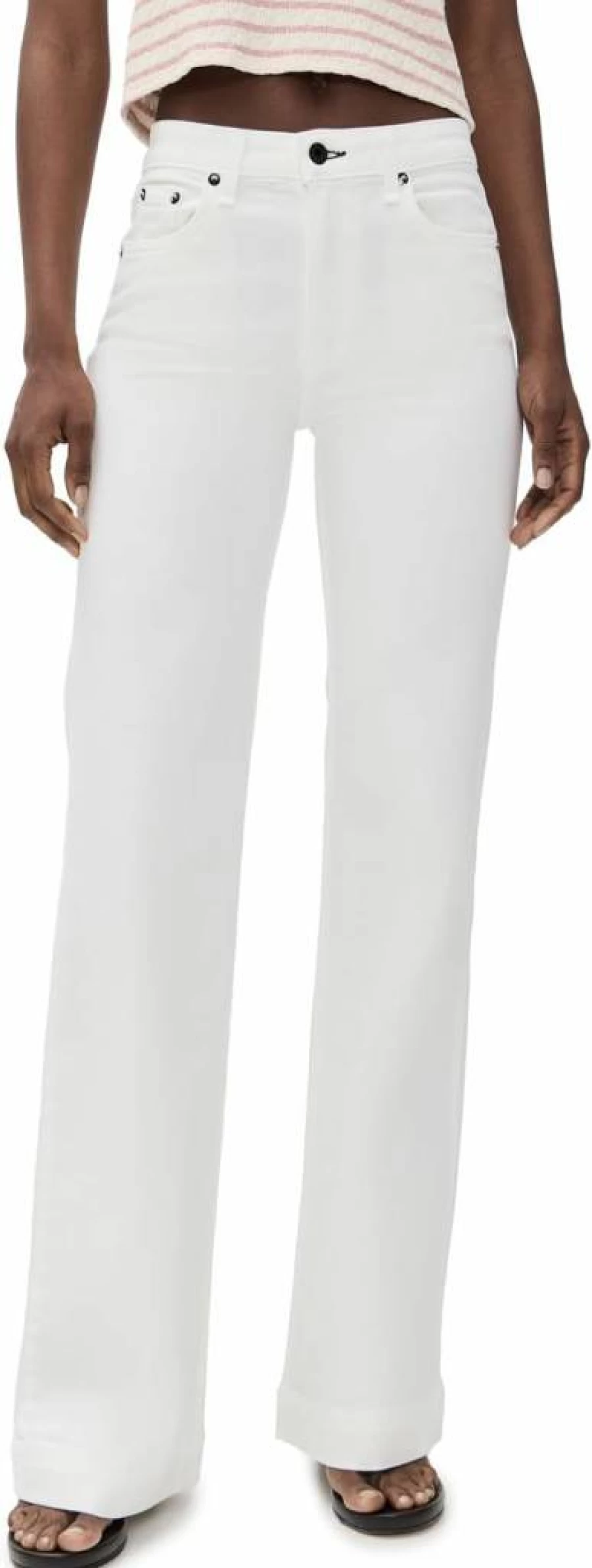 ASKK NY Women's Juniper High-Rise Ivory Slim Fit Jeans