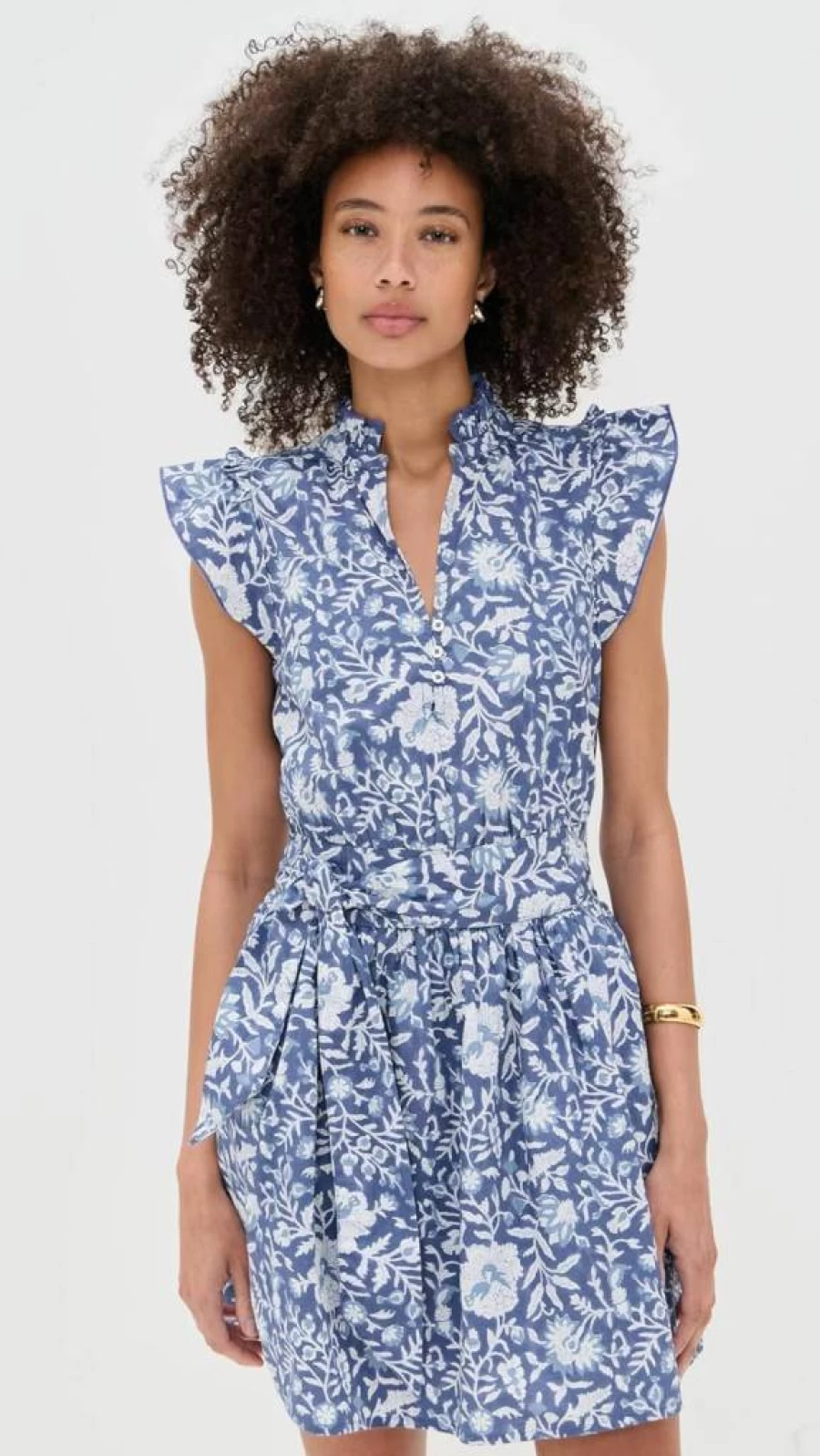 Marea Women's Liz Floral Summer Dress - Elegant Casual A-Line Midi Dress with Short Sleeves