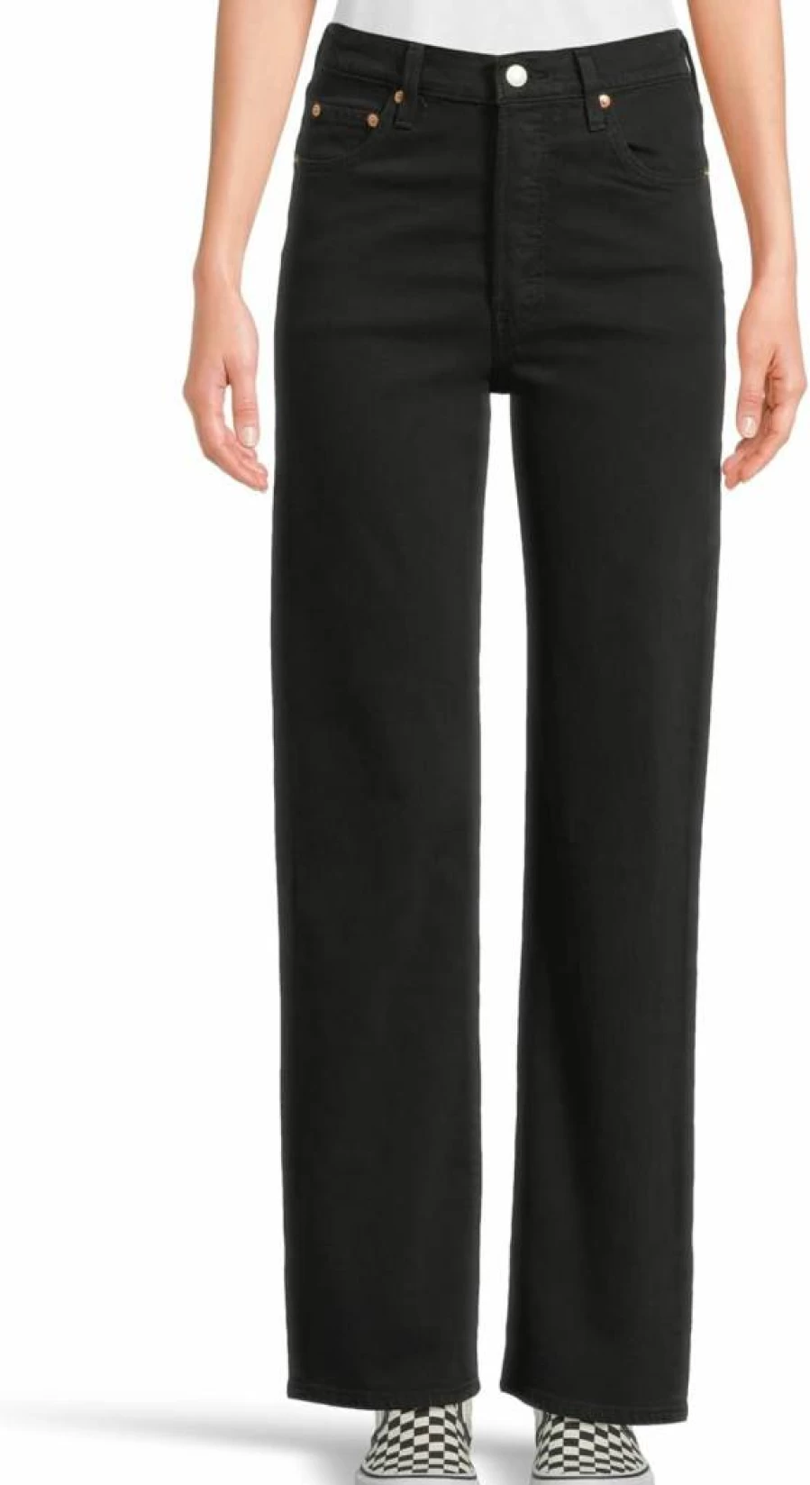 Levi's Women's High-Rise Straight-Leg Full-Length Jeans - Classic Blue Denim Pants