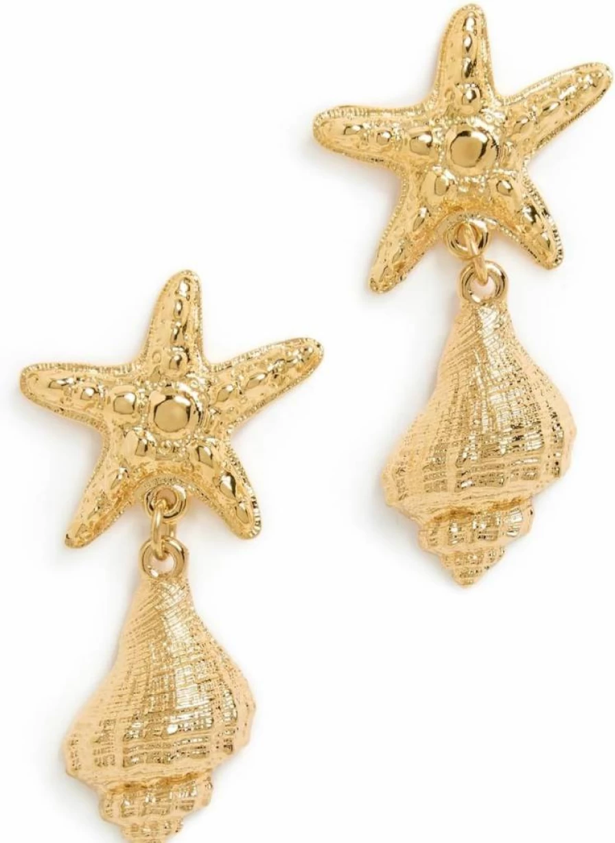 MAYAMAR Women's Starfish Seashell Earrings - Handmade Beach Jewelry for Women - Boho Chic Dangle Earrings - Perfect Gift for Summer