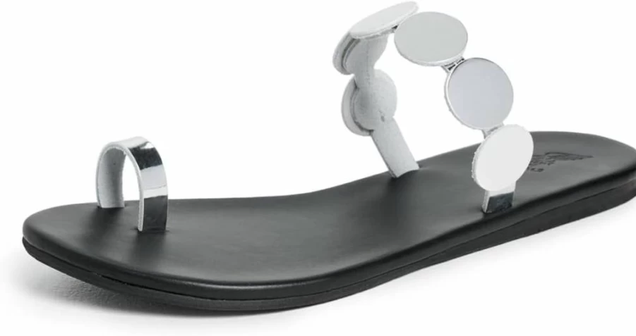 Ancient Greek Sandals Women's Calisto Mirror Gladiator Sandals – Metallic Leather Straps
