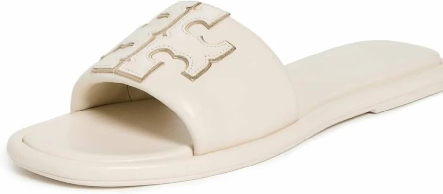 Tory Burch Women's Double T Logo Slide Sandals - Comfortable Sporty Slides for Women
