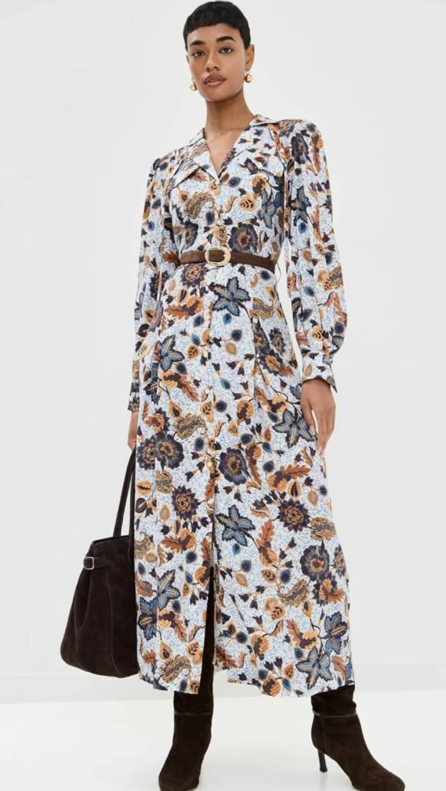 Ulla Johnson Women's Giselle Floral Printed Midi Dress with Ruffled Hem