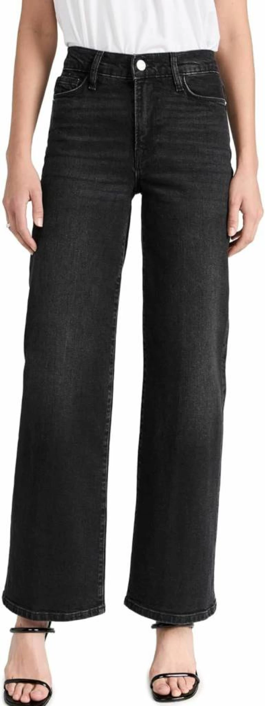FRAME Women's High-Waisted Slim Fit Palazzo Jeans - Stretch Denim Wide Leg Trousers