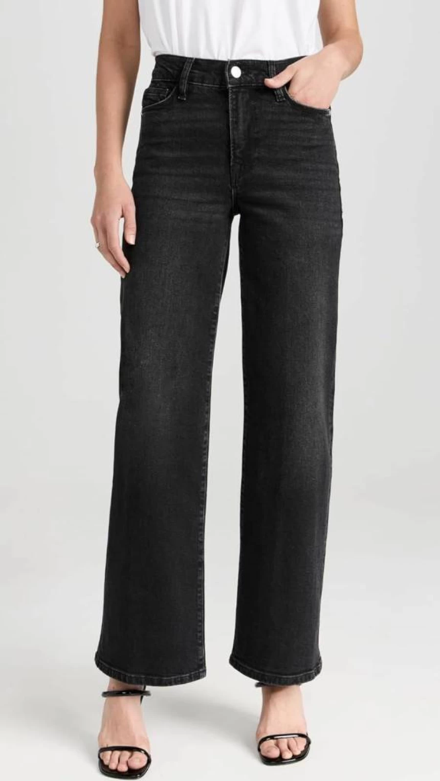 FRAME Women's High-Waisted Slim Fit Palazzo Jeans - Stretch Denim Wide Leg Trousers