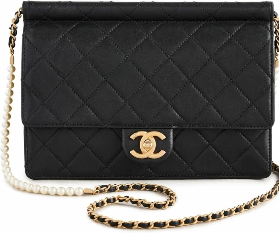 Chanel Vintage Pearl-Embellished Shoulder Bag for Women - Luxury Pre-Owned Designer Handbag