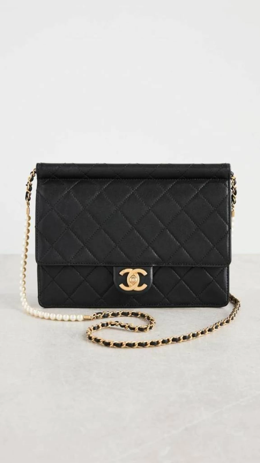 Chanel Vintage Pearl-Embellished Shoulder Bag for Women - Luxury Pre-Owned Designer Handbag