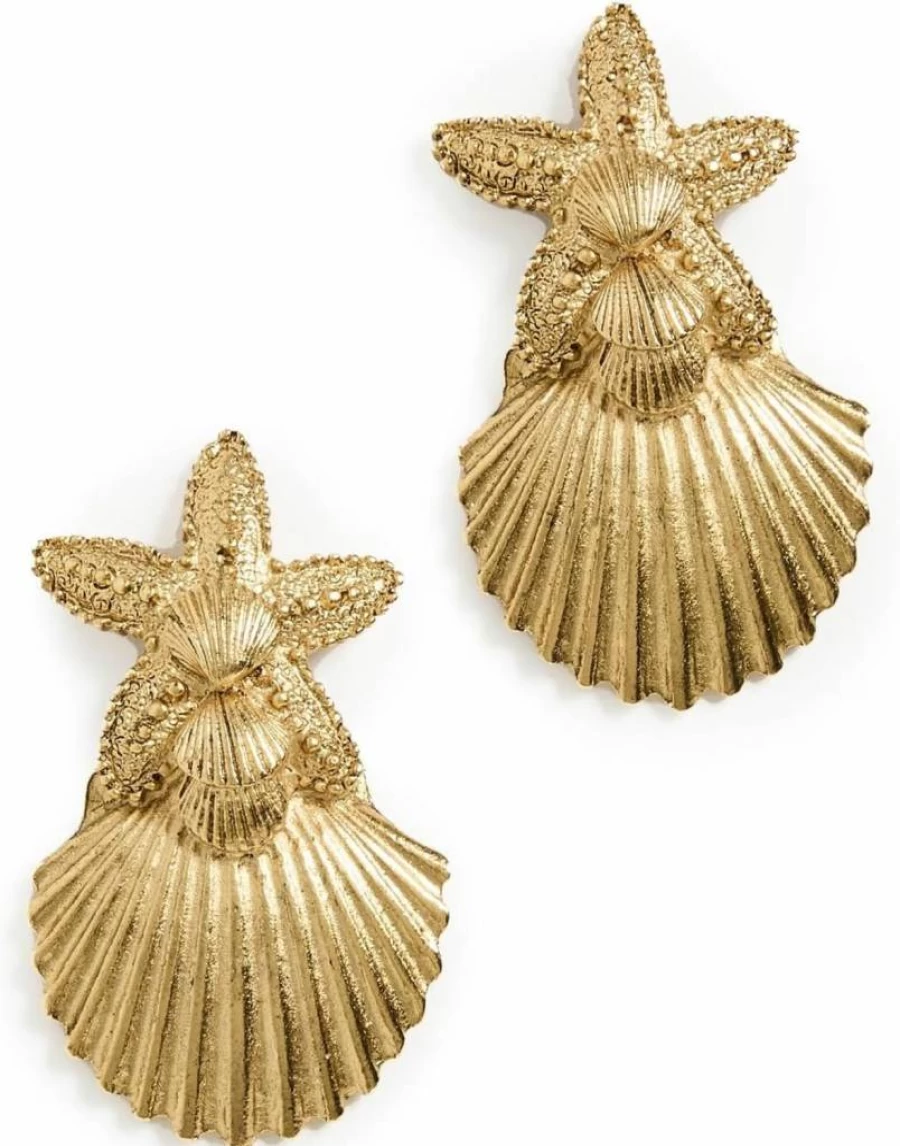 Elizabeth Cole Women's Shelma Elegant Hoop Earrings – Gold-Tone Dangle Earrings for Women