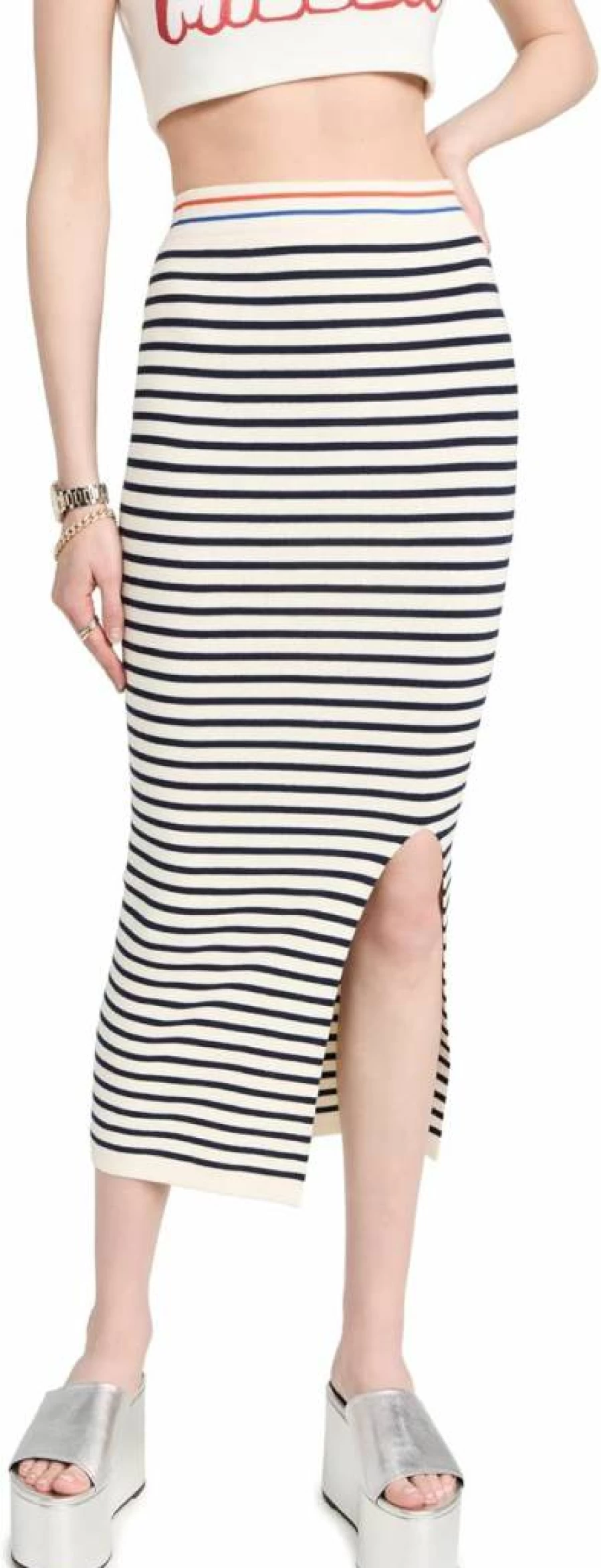 KULE Women's The Dee Skirt - Classic Denim Midi Skirt for Women
