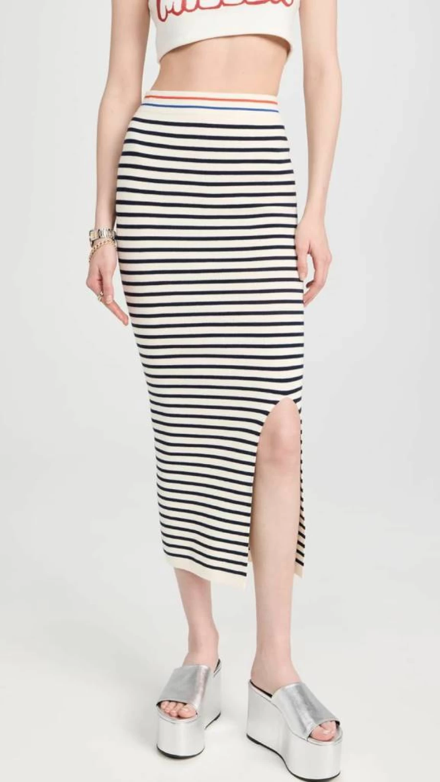KULE Women's The Dee Skirt - Classic Denim Midi Skirt for Women