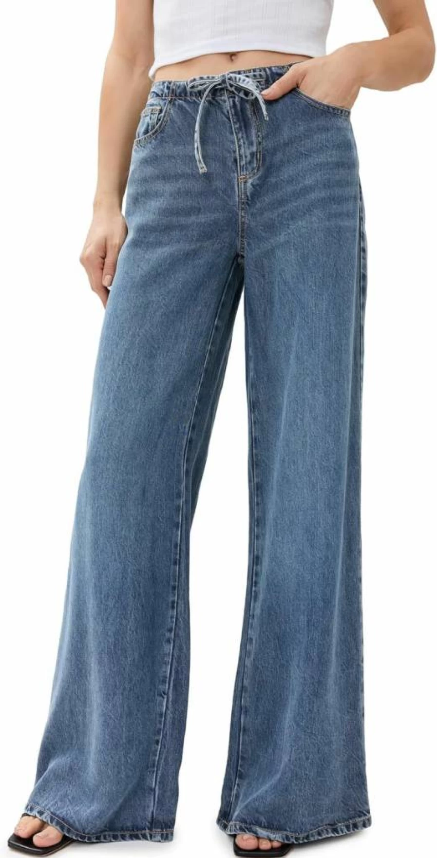 Splendid Women's Relaxed Fit Denim Lounge Pants - Comfortable Casual Stretch Jeans
