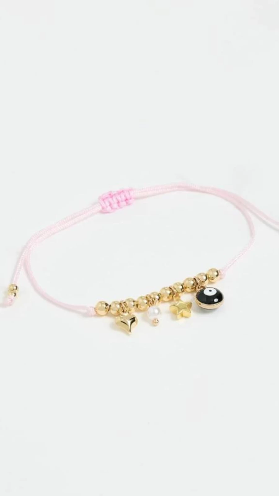 Alexa Leigh Women's Adjustable Pink String Bracelet with Charm - Stylish Stackable Friendship Jewelry Gift