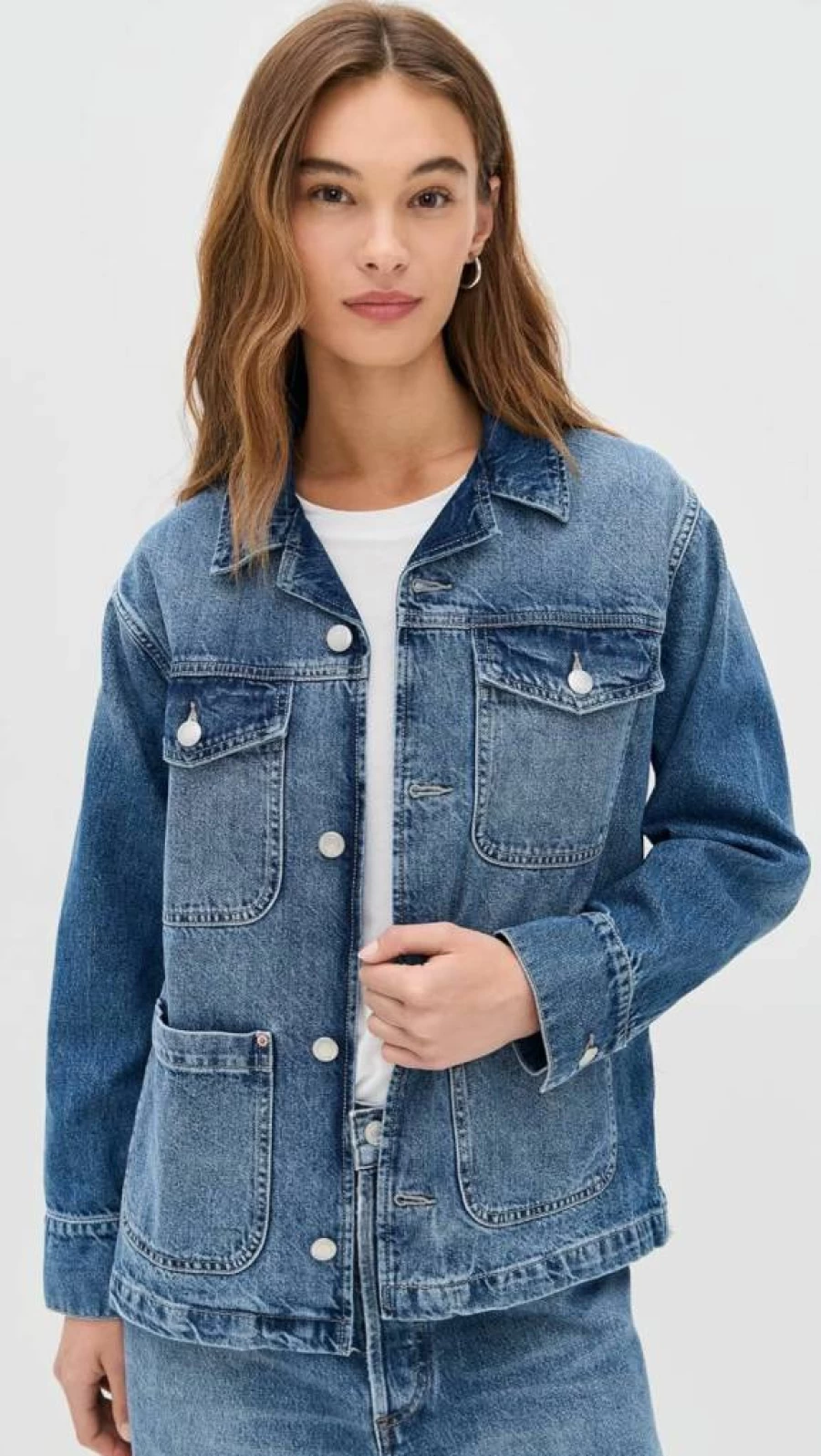 DL1961 Women's Montauk Denim Jacket - Classic Blue Stretch Jean Jacket