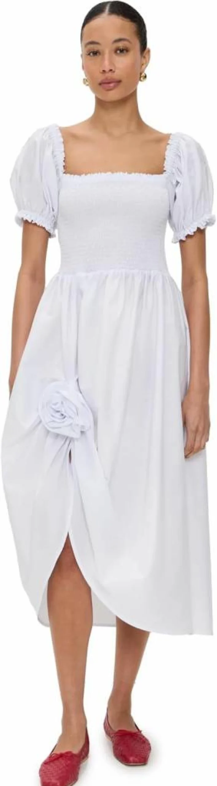 Sleeper Women's Brigitte Cotton Dress with Rose Embroidery - Boho Chic Summer Dress