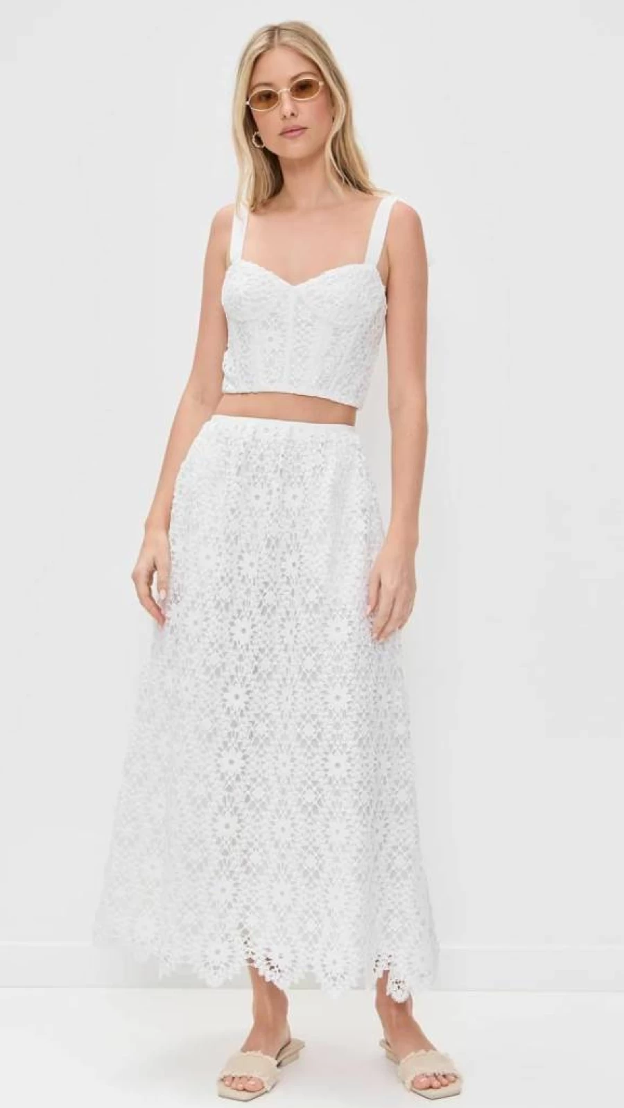 Saylor Women's Embroidered Rella Skirt Set - Floral Stitched Summer Outfit