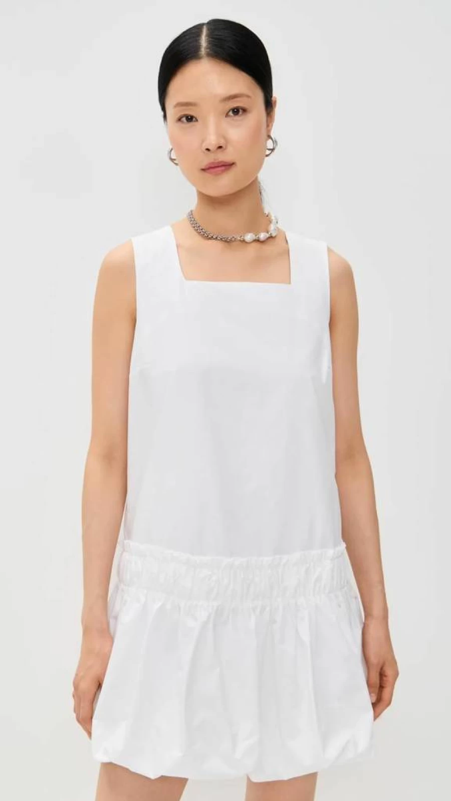English Factory Women's Elegant Shirred Sleeveless Summer Dress - Flowy Casual Chic