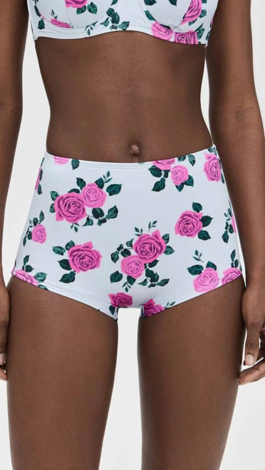 Good American Women's Satin Bikini Swim Shorts - High-Waisted Boyleg Beach Swimwear