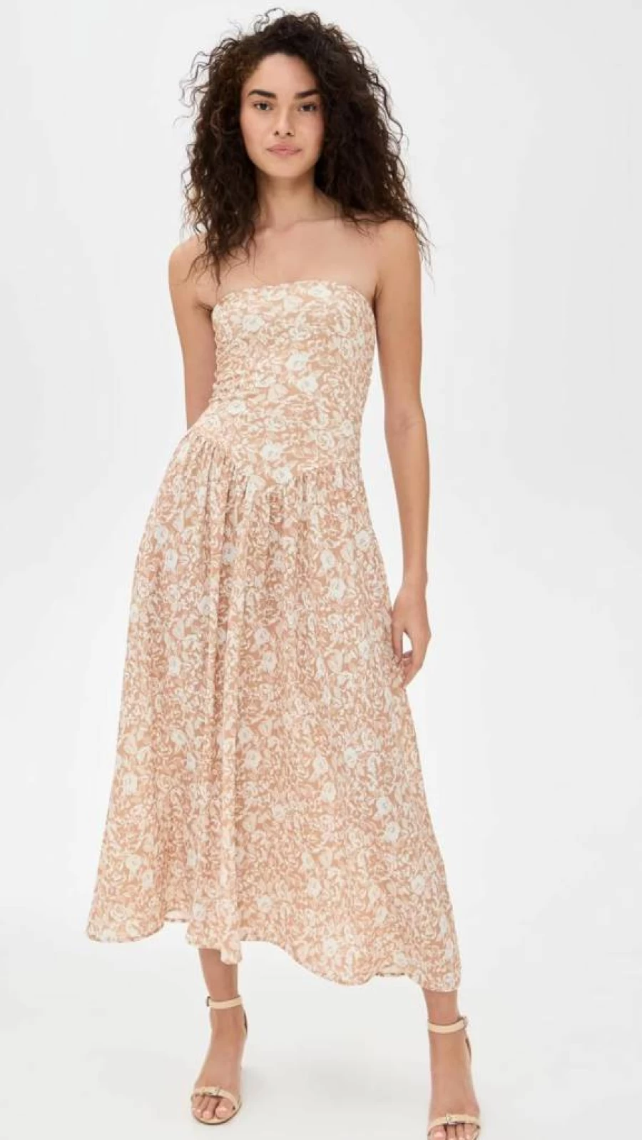 RESA Women's Mackenzie Dress - Elegant Flowy Summer Dress with V-Neck and Floral Print