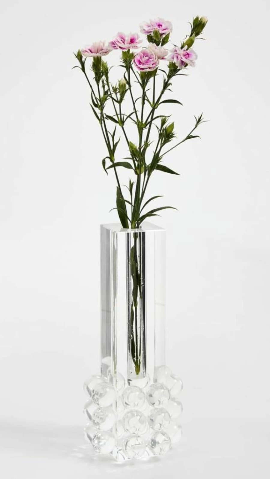 Tizo Design Crystal Glass Bubble Bud Vase for Women - Elegant Floral Decor Gift