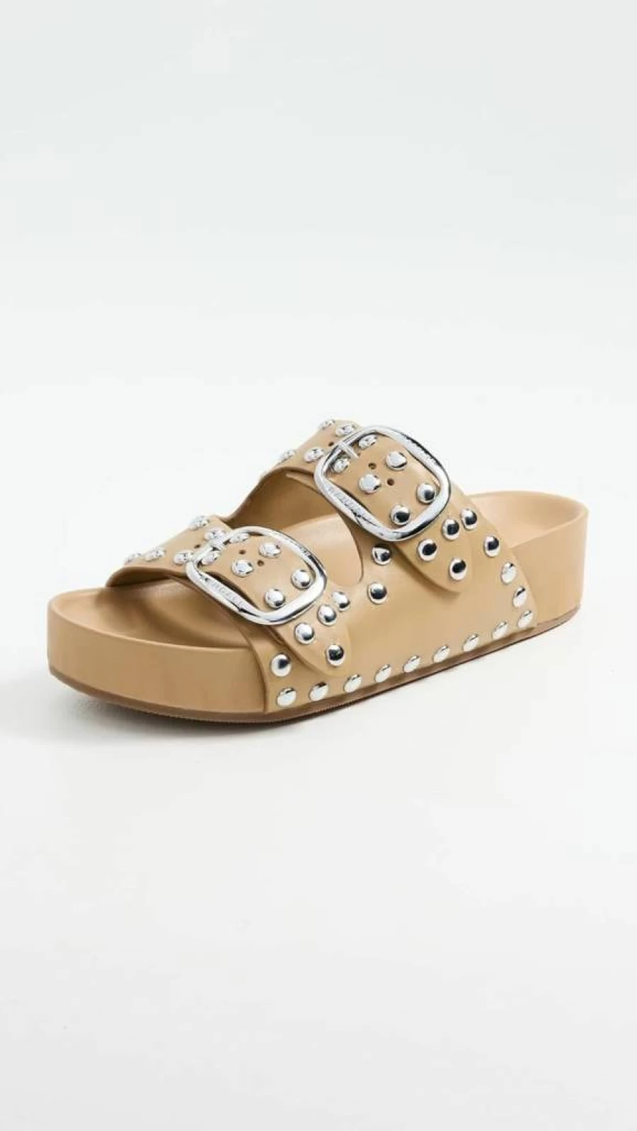 Loeffler Randall Women's Jack Two Band Leather Sandals - Comfortable Slide Sandals for Women