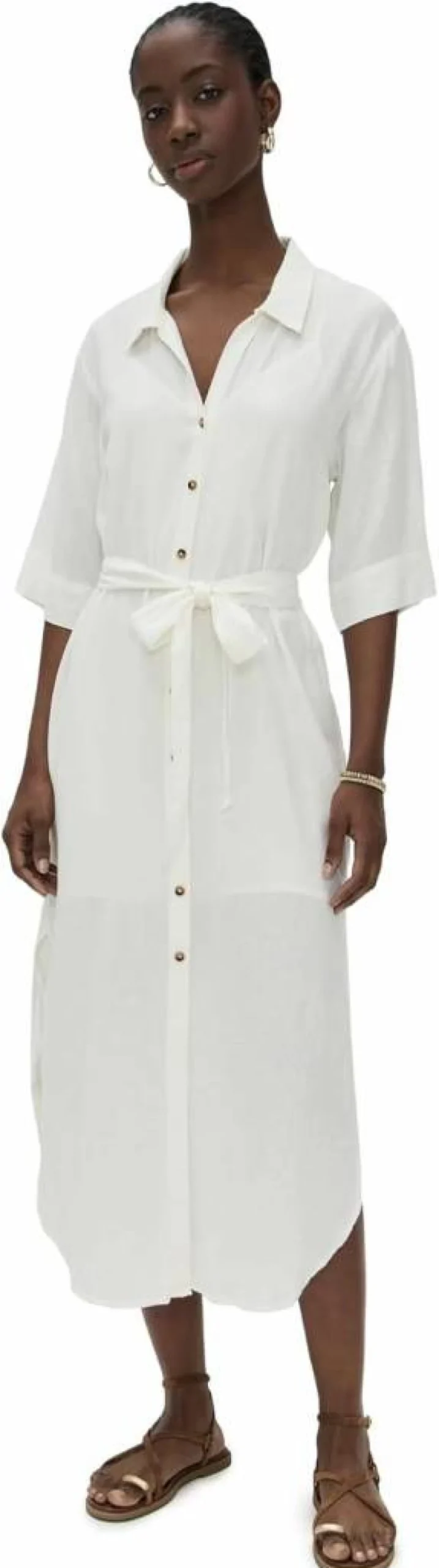 Z SUPPLY Women's Brise Linen Midi Dress - Breathable Summer Casual Dress
