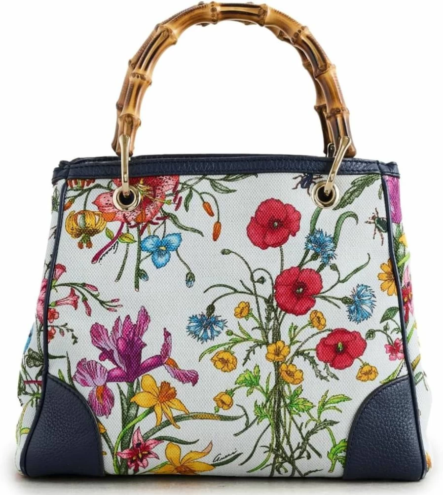 Gucci Flora Bamboo Two-Way Handbag for Women - Pre-Loved Luxury Shoulder Bag