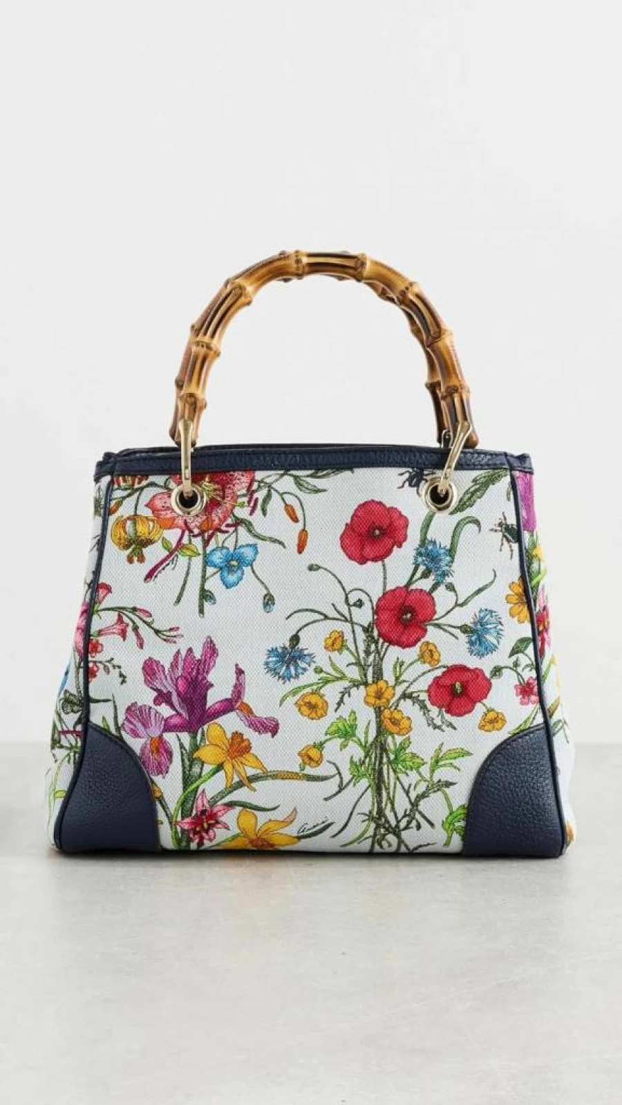 Gucci Flora Bamboo Two-Way Handbag for Women - Pre-Loved Luxury Shoulder Bag