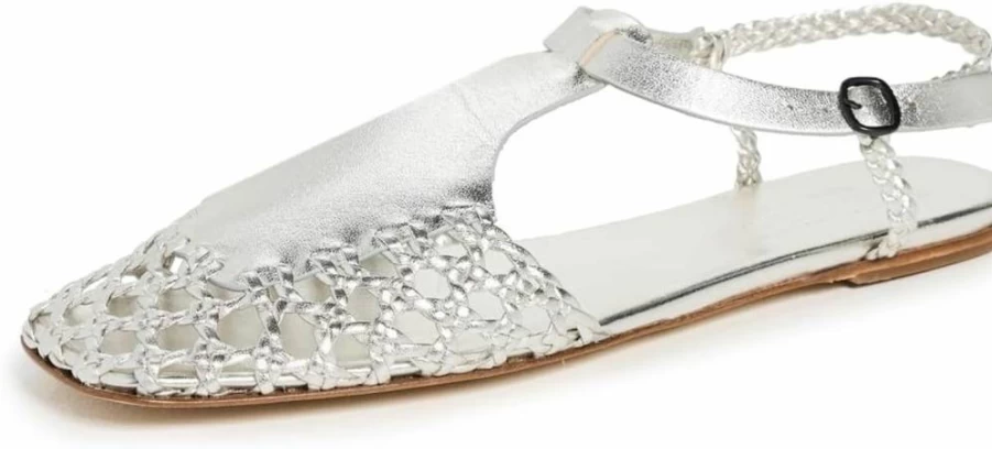 Hereu Women's Reixa Metallic Leather Sandals - Stylish Summer Slide Shoes