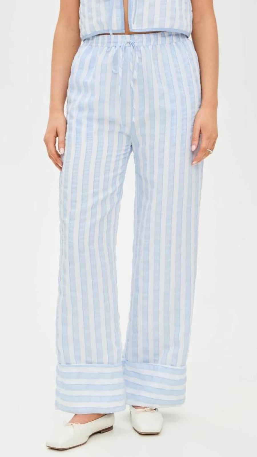 Line & Dot Women's Kamari High-Waisted Flared Pants - Trendy Casual & Comfortable Trousers for Women