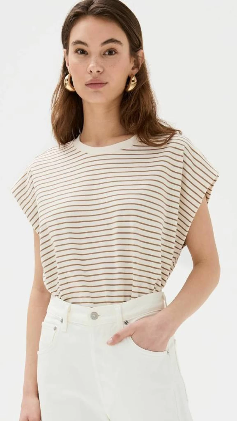 Pistola Denim Women's Trina Muscle Tee - Vintage Washed Denim Top with Relaxed Fit