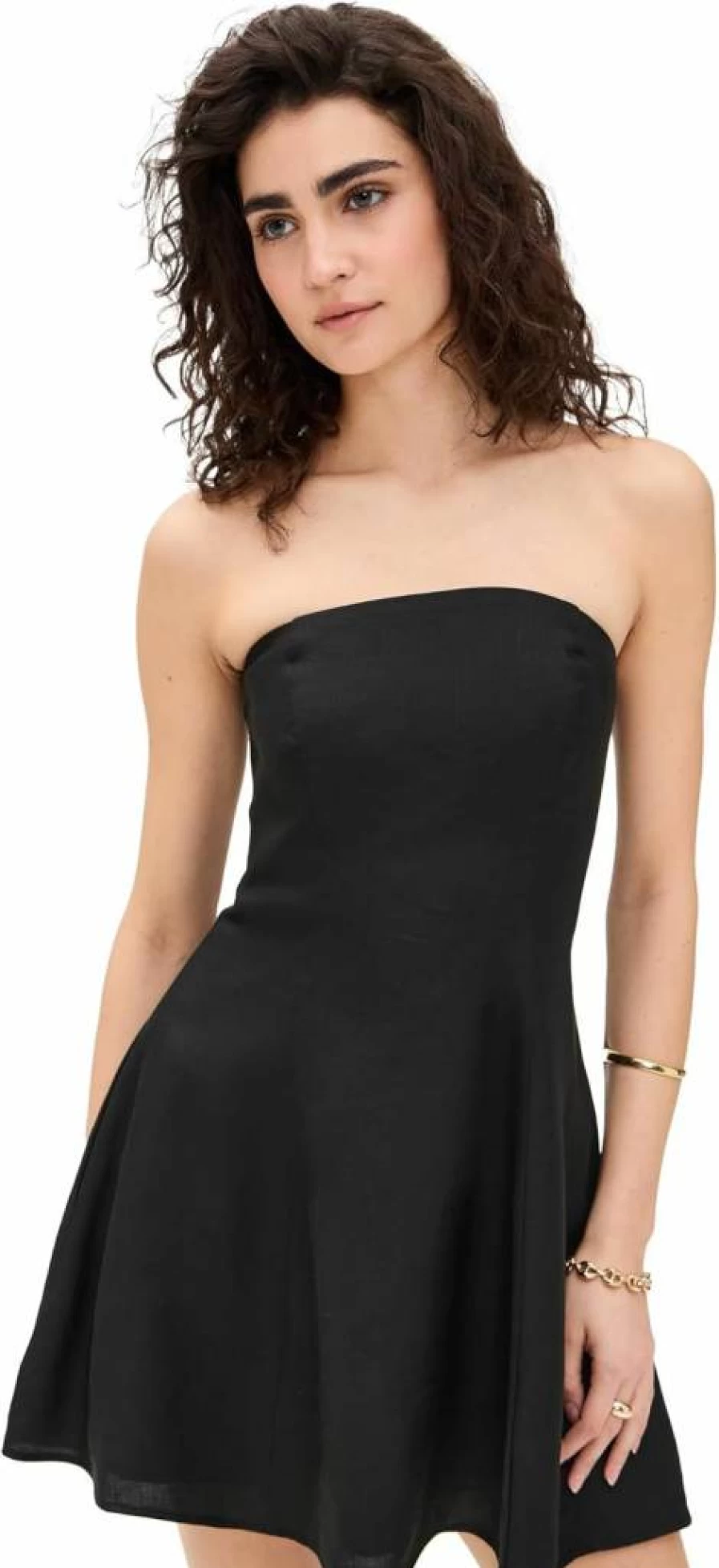 Favorite Daughter Women's Linen Mini Dress - Summer Casual Short Sleeve A-Line Shift Dress